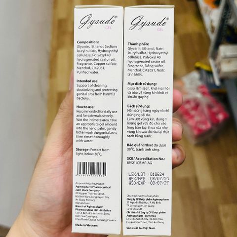 Gel vệ sinh vùng nhạy cảm cho nam và nữ GYSUDO 50gr