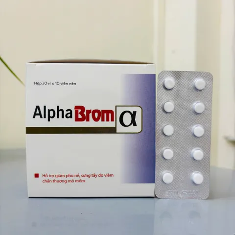 Viên ngậm Alpha Brom α - giảm viêm sưng tấy phù nề An pha