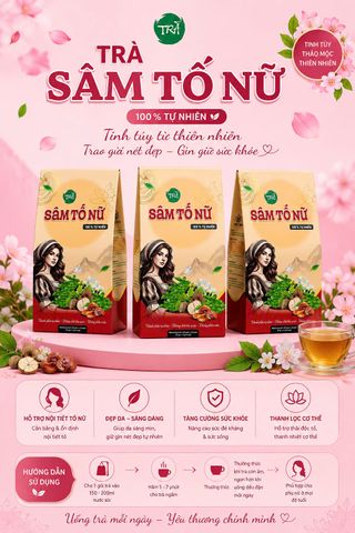 Trà Sâm Tố Nữ Kỷ Tử 7 Vị - Thương hiệu Mộc Tâm - Khối lượng 20 túi x 5g