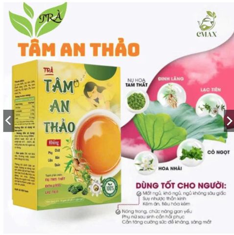 Combo 3 hộp Trà Tâm An - Cải Thiện Giấc Ngủ, Ngủ Ngon, Giảm Đau Đầu, Stress - Lạc Tiên, Đinh Lăng