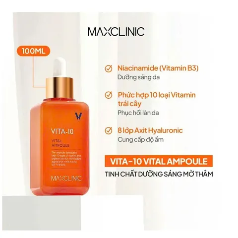 SERUM MAXCLINIC VITA-10 VITAL AMPOULE 100ML TẶNG MẶT NẠ