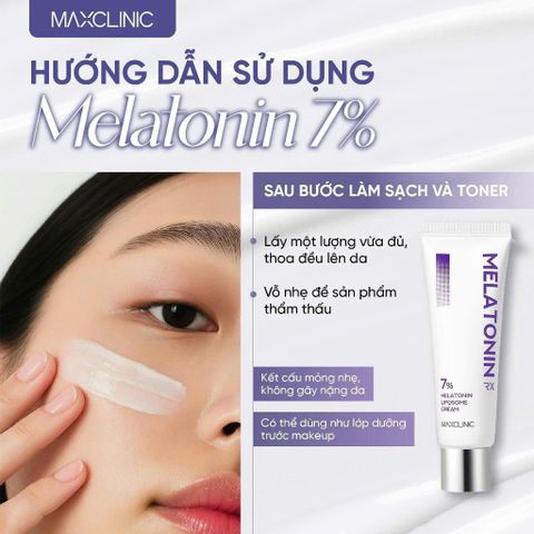 KEM DƯỠNG SÁNG MỜ THÂM CẤP ẨM Maxclinic Melatonin 7% Liposome Cream 50ml