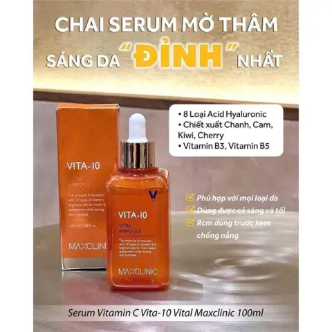 SERUM MAXCLINIC VITA-10 VITAL AMPOULE 100ML TẶNG MẶT NẠ
