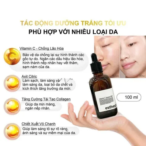 SERUM VITAMIN C ESTHEPRO TRẮNG DA, MỜ THÂM, CĂNG BÓNG