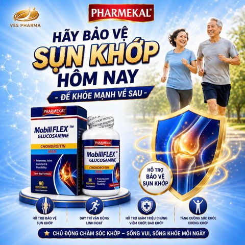 Viên uống hỗ trợ sụn khớp chắc khỏe Mobili Flex (H90 viên) - phục hồi sụn khớp, bổ sung dinh dưỡng cho sụn khớp