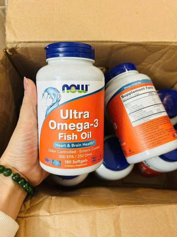 Dầu cá Omega-3 Now Ultra Omega-3 500 EPA/ 250 DHA 180 viên