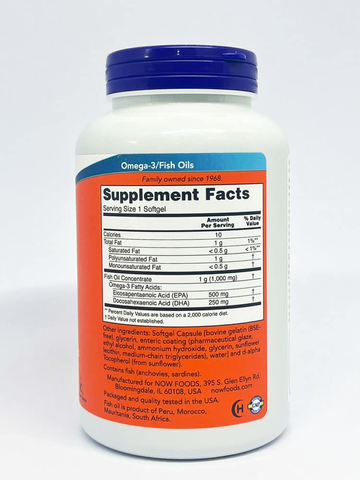 Dầu cá Omega-3 Now Ultra Omega-3 500 EPA/ 250 DHA 180 viên