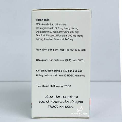 HETERO 50/300/300mg 30 Viên ARV Hỗ Trợ Kiểm Soát Tải Lượng Virus