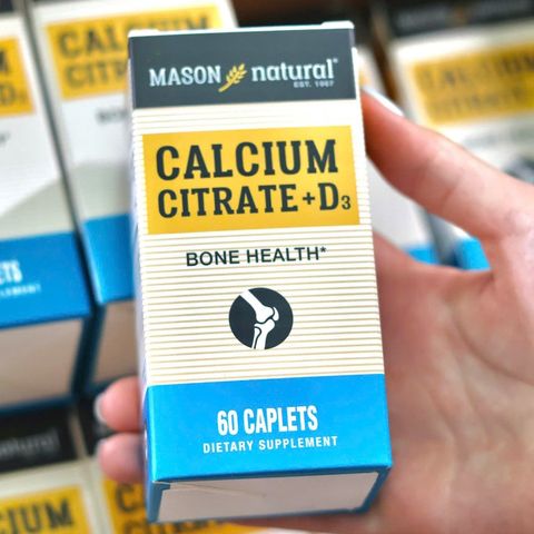 Calcium Citrate + D3 hữu cơ Mason Natural USA 60 viên
