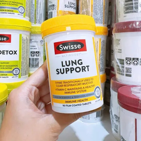 Viên uống Bổ Phổi Swisse Ultiboost Lung Support 90 viên - Hỗ Trợ Tăng Cường Đường Hô Hấp - Hỗ Trợ Kháng Viêm - Giải Pháp Vượt Trội cho Phổi Khỏe Mạnh - S/P Chuẩn Úc