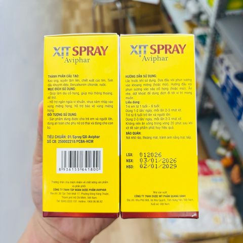 Xịt mũi họng phun sương SPRAY thảo dược an toàn