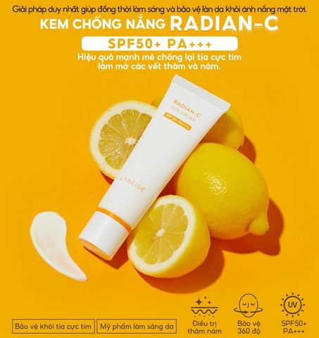 (Móp hộp) Kem chống nắng dưỡng sáng Laneige Radian C Sun Cream SPF50 - Fullsize 50ml Chính Hãng