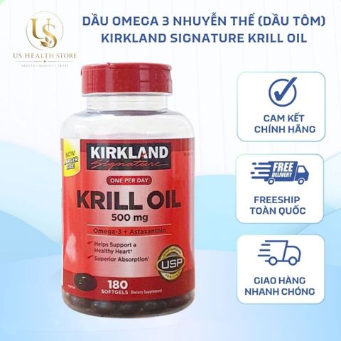 [ HỎA TỐC] Dầu omega 3 nhuyễn thể (dầu tôm) Kirkland Signature Krill Oil 500mg