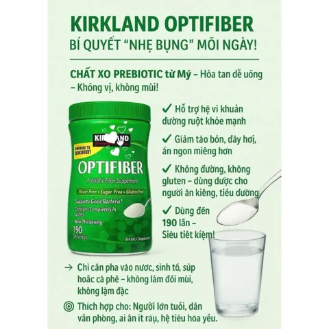 [ HỎA TỐC] Bột hòa tan Kirkland Signature Optifiber