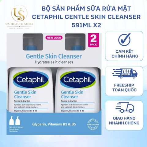 [ hỏa tốc] Sữa Rửa Mặt Cetaphil Gentle Skin Cleanser Dành Cho Da Nhạy Cảm 591ml - mẫu mới