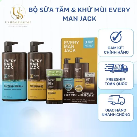 [ HỎA TỐC] Bộ Sữa Tắm & Khử Mùi Every Man Jack