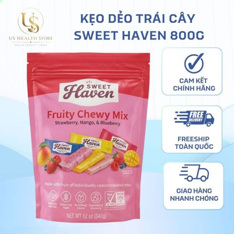 [ HỎA TỐC] Kẹo Dẻo Sweet Haven Fruity Chewy Mix 800g Mỹ - Hỗn hợp kẹo trái cây tự nhiên
