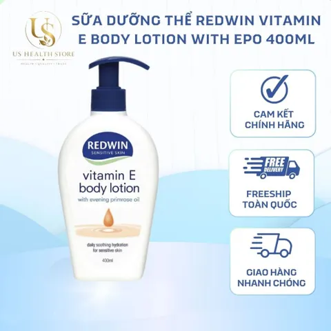 [ HỎA TỐC] Sữa dưỡng thể Redwin Vitamin E Body Lotion with EPO 400ml