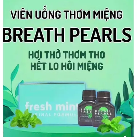 [ HỎA TỐC] Viên uống thơm miệng Breath Pearls Freshens Breath Soothes The Stomach ÚC - 50 viên