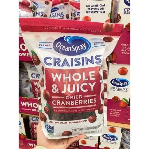 [ HỎA TỐC] Nam việt quất sấy khô Ocean Spray Craisins Whole Dried Cranberries 1.81kg
