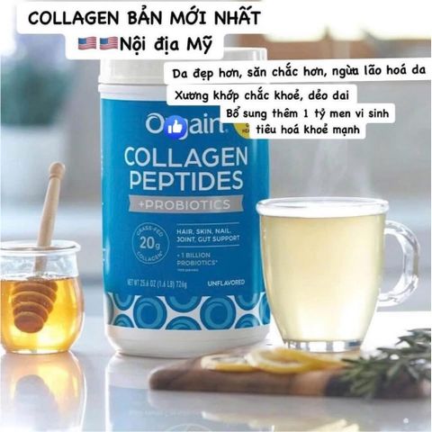 [ HỎA TỐC] Collagen Thủy Phân Orgain Collagen Peptides Và Probiotics Unflavored 726GR
