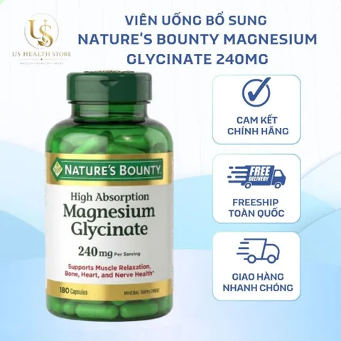 [ hỏa tốc] Nature’s Bounty Magnesium Glycinate Mỹ