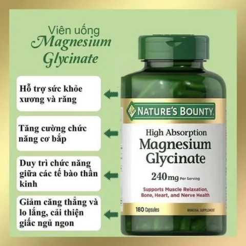 [ hỏa tốc] Nature’s Bounty Magnesium Glycinate Mỹ