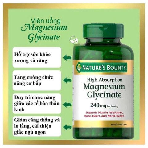 [ hỏa tốc] Nature’s Bounty Magnesium Glycinate Mỹ