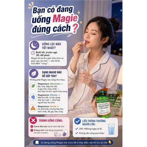 [ hỏa tốc] Nature’s Bounty Magnesium Glycinate Mỹ