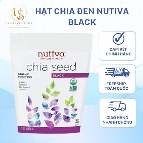 [ HỎA TỐC] Hạt Chia Đen Nutiva Black Của Mỹ - Hỗ Trợ Sức Khỏe Tim Mạch