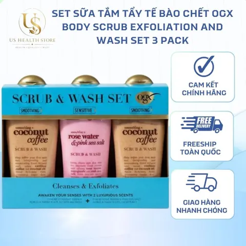 [ HỎA TỐC] Sữa tắm tẩy tế bào chết OGX Scrub & Wash 577ml của Mỹ