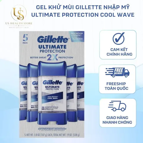 [ HỎA TỐC] Gel Khử Mùi & Hỗ Trợ Giảm Tiết Mồ Hôi Dành Cho Nam Gillette Cool Wave 107g