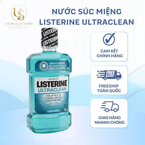 [ HỎA TỐC] Nước súc miệng Listerine Ultraclean 1,5 lít  - Hàng Mỹ