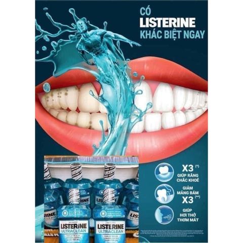 [ HỎA TỐC] Nước súc miệng Listerine Ultraclean 1,5 lít  - Hàng Mỹ