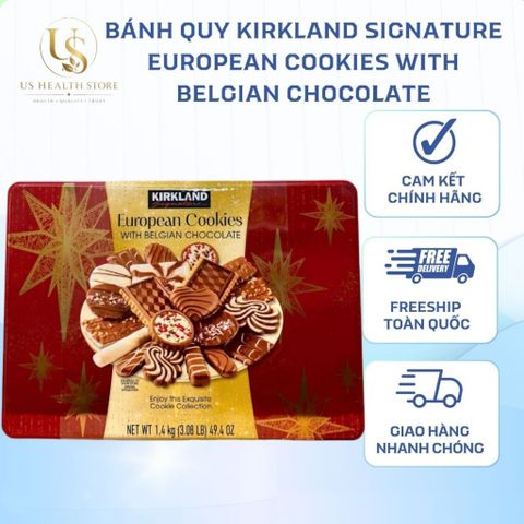 [ HỎA TỐC] Bánh quy Kirkland Signature European Cookies with Belgian Chocolate 1.4kg