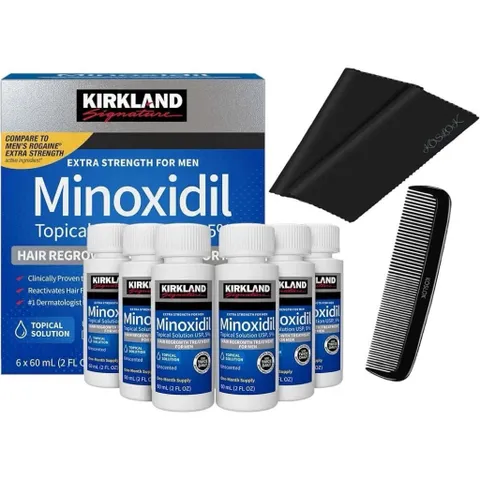 [ hỏa tốc] SET DD Hỗ trợ m ọc t óc Minoxidil 5% Kirk land Mỹ 6 chai x 60ml