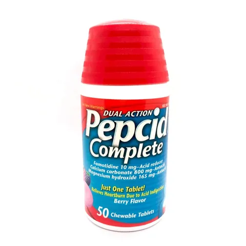 Viên ngậm giảm đau bao tử, ợ nóng Pepcid Complete 50 Chewable Tablets Berry Flavor