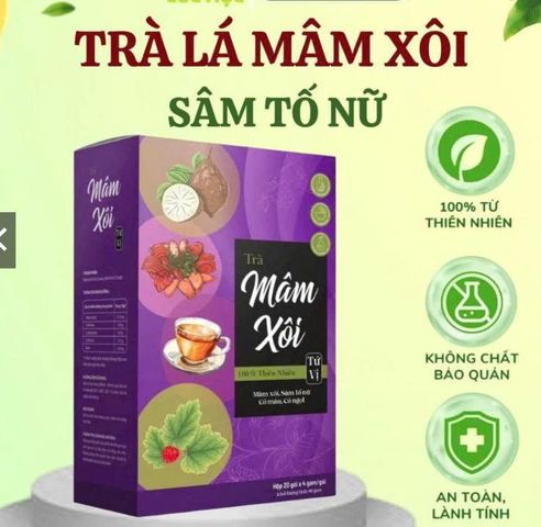 Combo 3 hộp Trà Mâm Xôi túi lọc tứ vị - Bổ Huyết,Giải Nhiệt,Dễ Ngủ,Đẹp Da,100% thảo mộc tự nhiên - hộp 20 túi x 4g