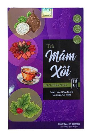 Combo 3 hộp Trà Mâm Xôi túi lọc tứ vị - Bổ Huyết,Giải Nhiệt,Dễ Ngủ,Đẹp Da,100% thảo mộc tự nhiên - hộp 20 túi x 4g