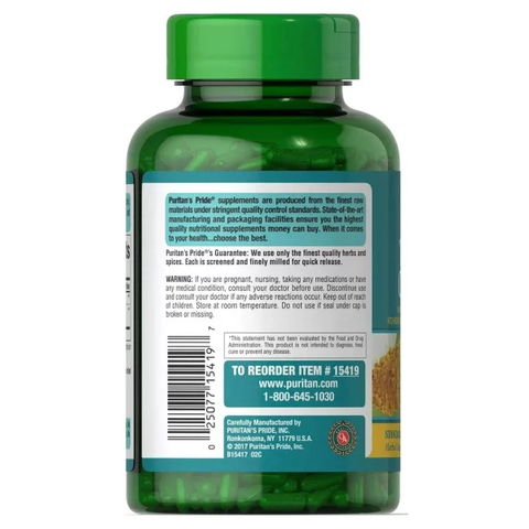 Tinh bột nghệ turmeric curcumin 500mg Puritan’s Pride 180 viên