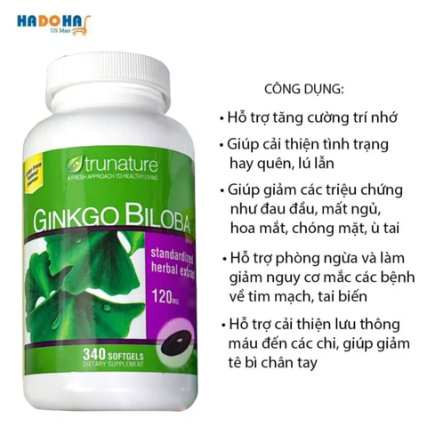 Viên  bổ não ginkgo biloba 120mg 340 viên