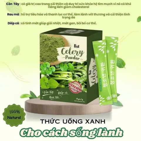 combo 2 hộp bột cần tây rau má diếp cá