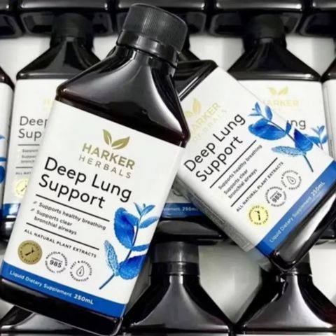 Siro Bổ Phổi Harker Herbals Deep Lung Support 250 mL - Hỗ Trợ Tăng Cường Đường Hô Hấp - Kháng Viêm - Giảm Ho - Giải Pháp Chăm Sóc Chuyên Sâu cho Phổi  - S/P Chuẩn New Zealand