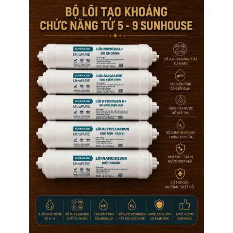 Bộ lõi lọc khoáng 567891011 nối nhanh Sunhouse / Máy lọc nước RO Sunhouse.