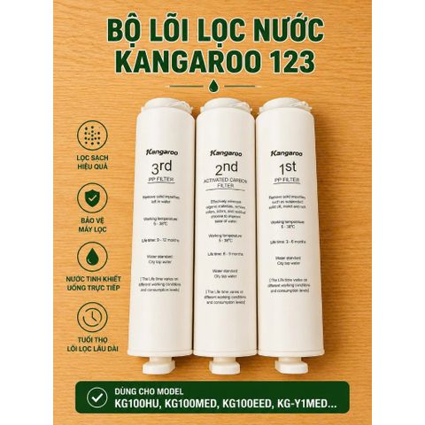 Bộ Lõi Lọc Nước Kangaroo 123 Kg100hu – Dùng Cho Model Kg100hu, Kg100med, Kg100eed, Kg-Y1med…