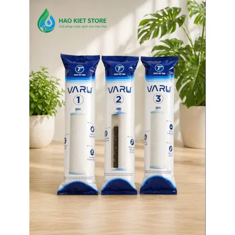 Bộ 3 lõi 123 VaRu Pro V  thay thế cho máy lọc nước Karofi sử dụng lõi Pro V và tất cả các hãng khác.