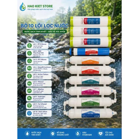 Combo 10 lõi lọc cho máy lọc nước Sunhouse Sha76210ck,Sha76216ck; Sha76219ck...