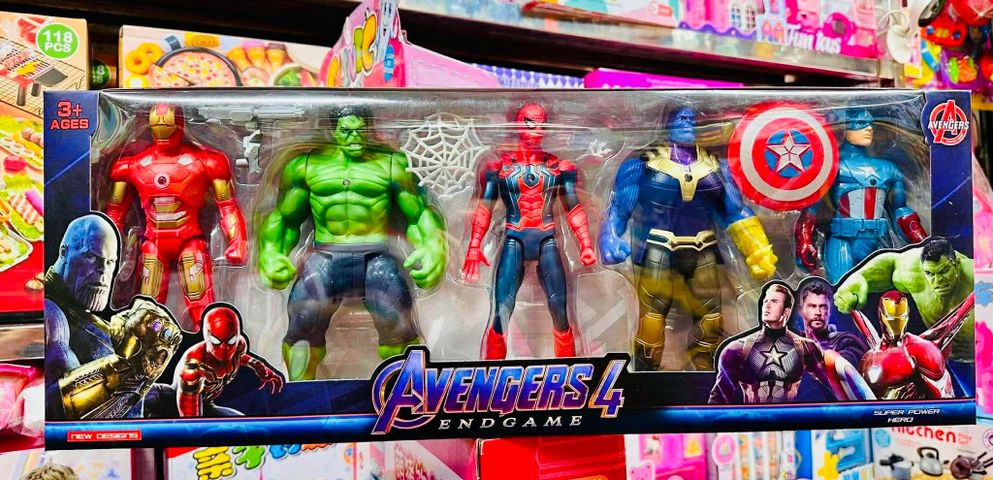 Bộ Mô Hình Siêu Anh Hùng Avengers Hero Series 5 Nhân Vật Có Hiệu Ứng Đèn YK5990-16A