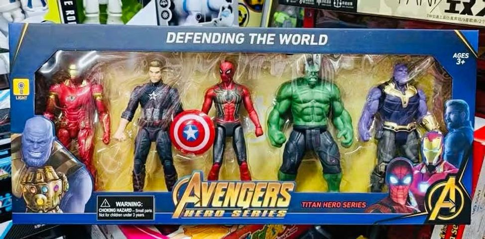 Bộ Mô Hình Siêu Anh Hùng Avengers Hero Series 5 Nhân Vật Có Hiệu Ứng Đèn YK5990-16A