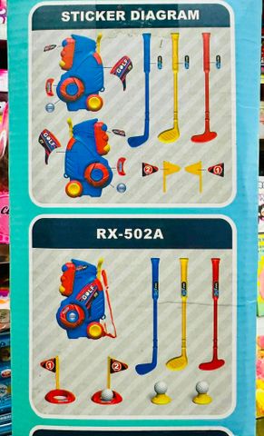 Bộ Golf Đồ Chơi Cho Bé Kèm Xe Đẩy, 3 Gậy Golf Và Bóng 502 RX-502A